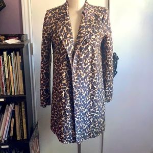 Leopard print trench coat small